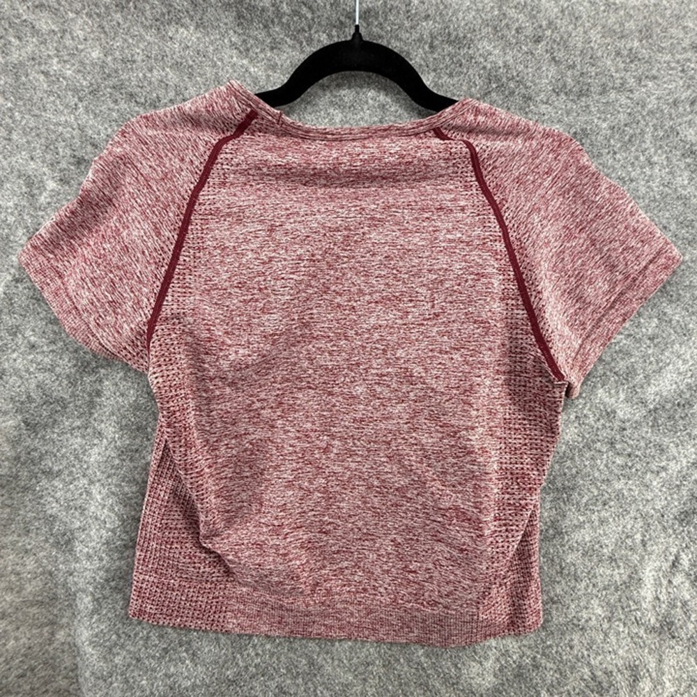 PINK Seamless Activewear Womens Workout cropped tee Wine Red size XL Stretch - Picture 9 of 12